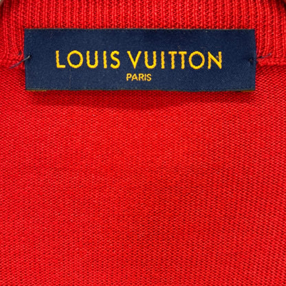 Louis Vuitton Red Wool Silk LV Circle Embroidery Elbow Patch Driver's Knit XS — view 4