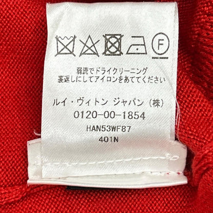 Louis Vuitton Red Wool Silk LV Circle Embroidery Elbow Patch Driver's Knit XS — view 6
