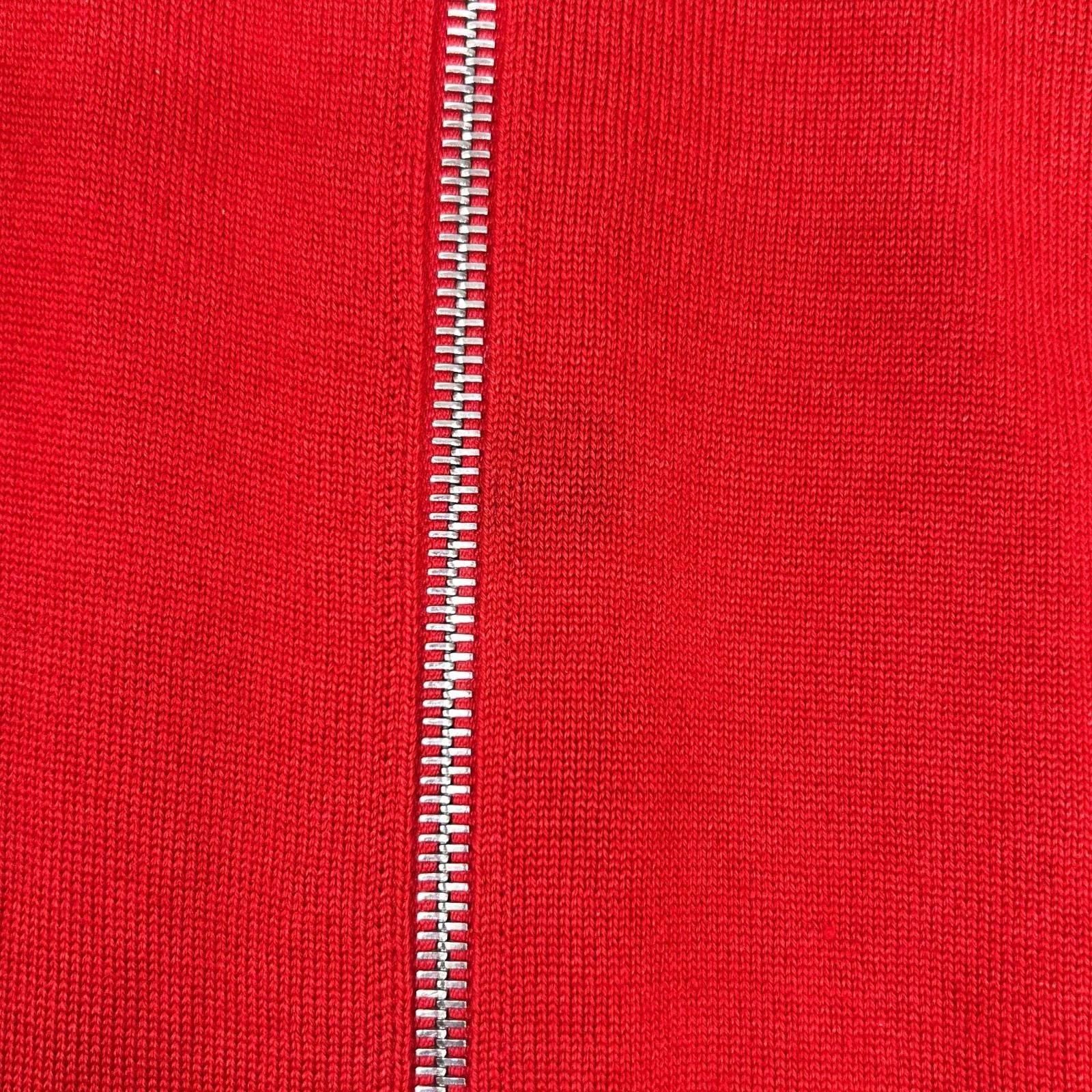 Louis Vuitton Red Wool Silk LV Circle Embroidery Elbow Patch Driver's Knit XS — view 8