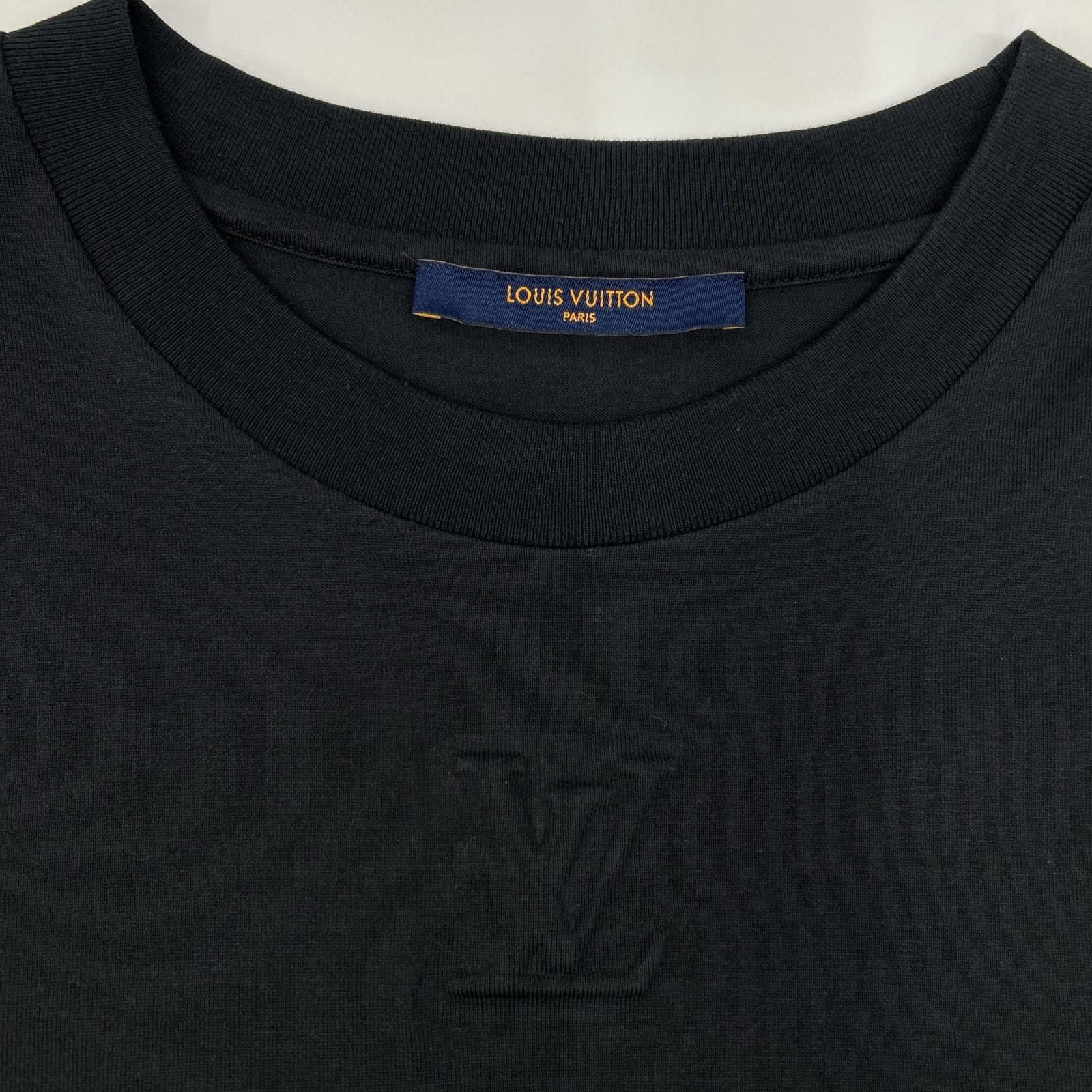 Louis Vuitton Black Embossed LV Logo T-Shirt XL — view 8