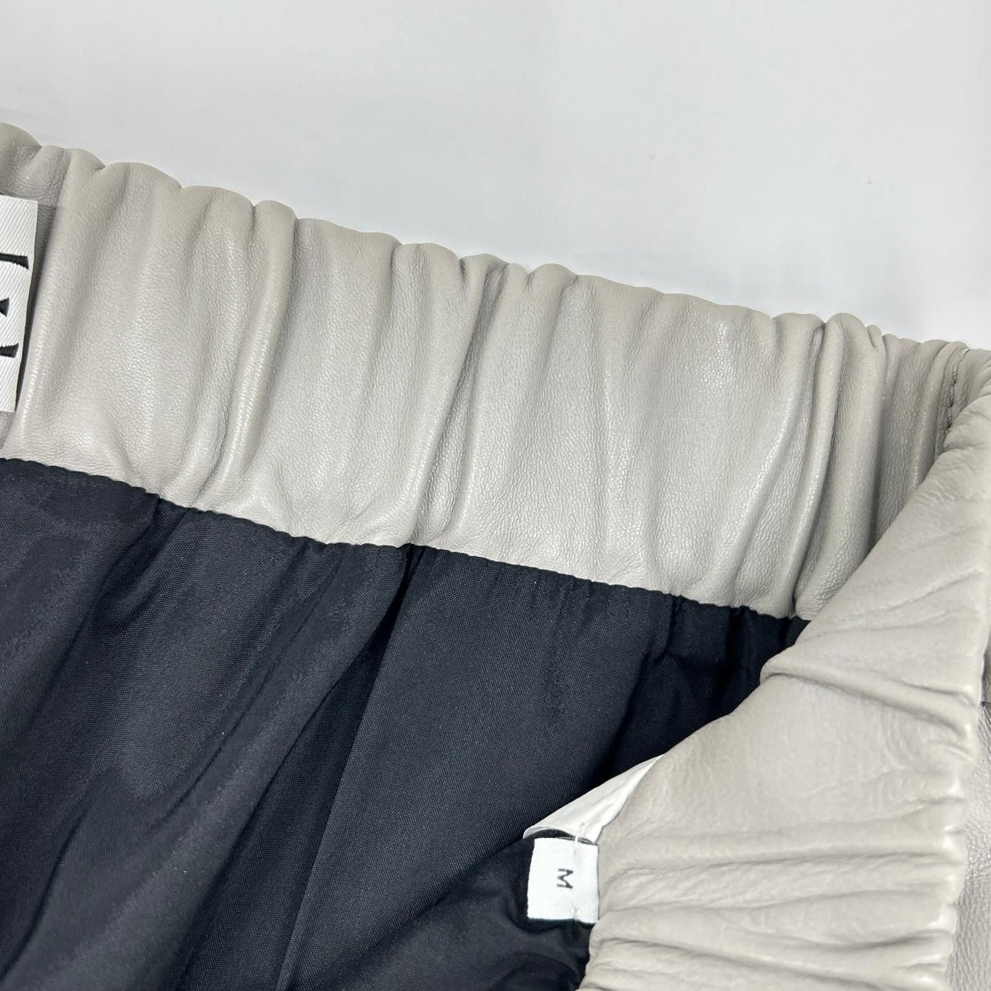 Loewe Light Gray Lambskin Elasticated Leather Trousers Pants — view 6