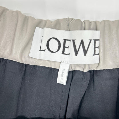 Loewe Light Gray Lambskin Elasticated Leather Trousers Pants — view 3
