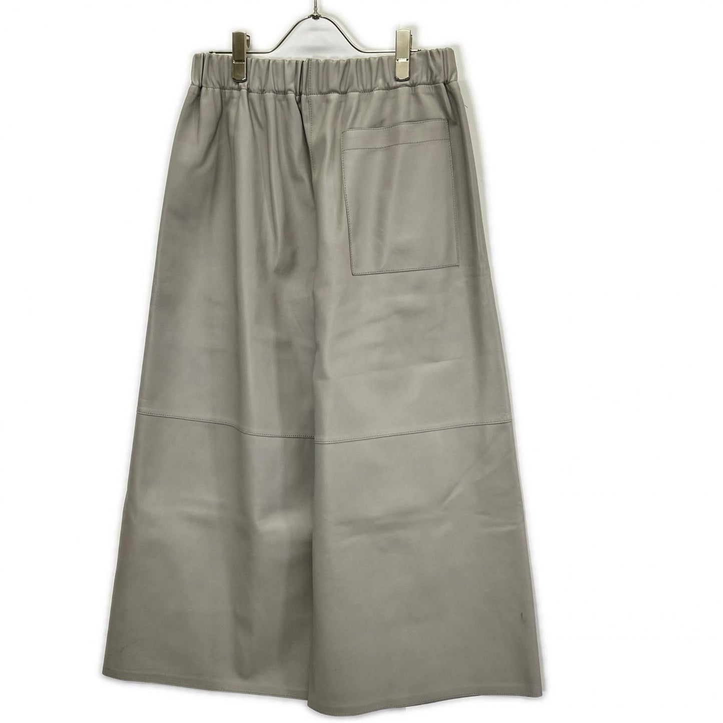 Loewe Light Gray Lambskin Elasticated Leather Trousers Pants — view 2