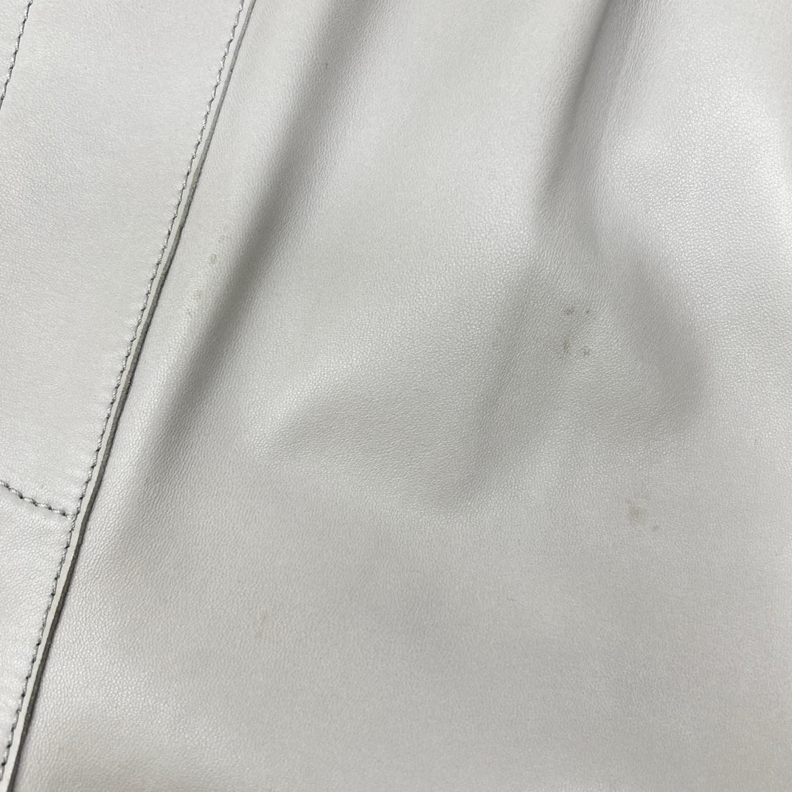 Loewe Light Gray Lambskin Elasticated Leather Trousers Pants — view 8