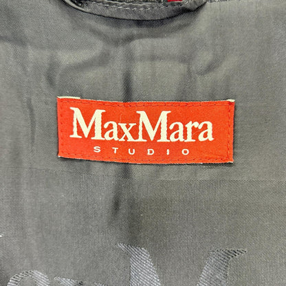Max Mara Maxmara Studio Black Double Breasted Wool Silk Angora Belted Coat 32 — view 4