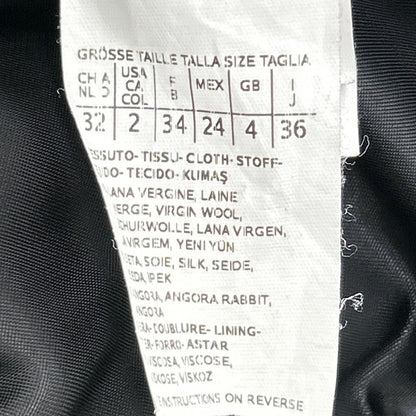 Max Mara Maxmara Studio Black Double Breasted Wool Silk Angora Belted Coat 32 — view 6