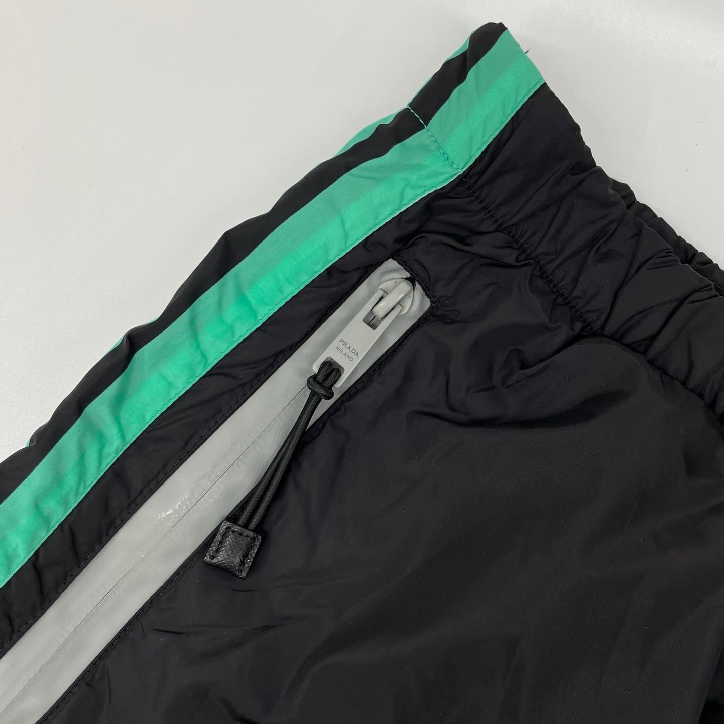 Prada Black Green Line Nylon Pants — view 8