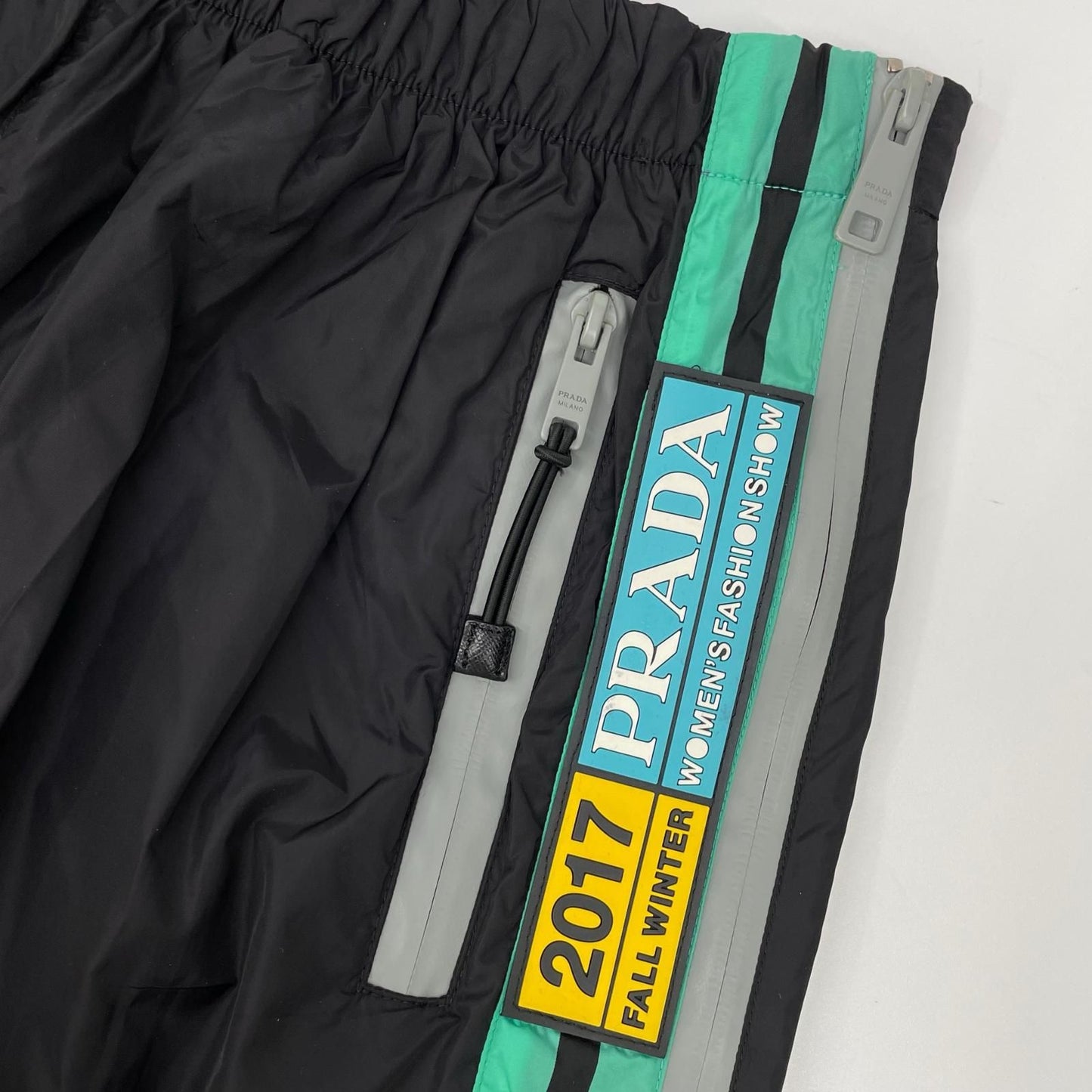 Prada Black Green Line Nylon Pants — view 7