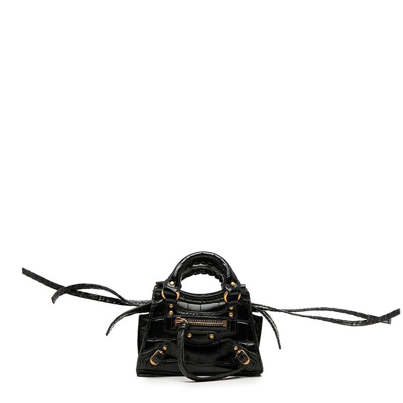 Balenciaga City Neo Classic Super Nano 2-Way Shoulder Bag Croco