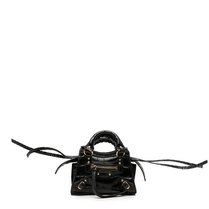 Balenciaga City Neo Classic Super Nano 2-Way Shoulder Bag Croco