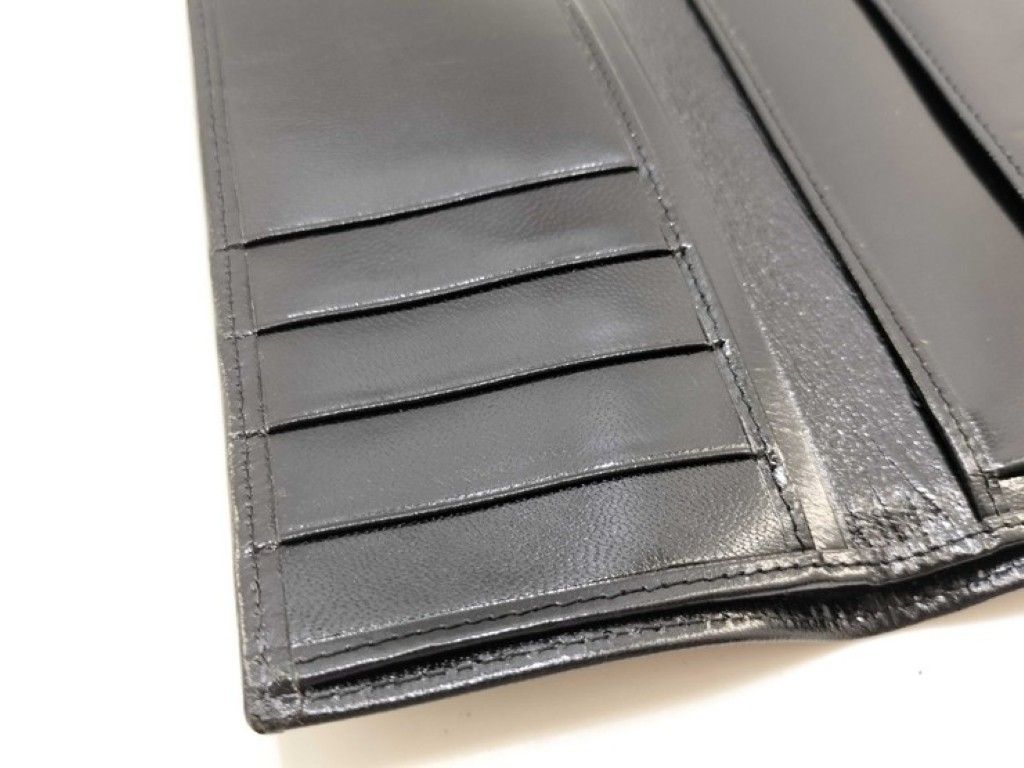Fendi Wallet Black Canvas Leather Trifold Silver — view 7