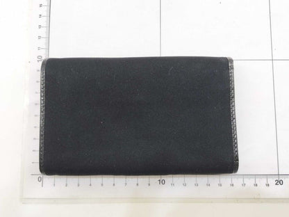 Fendi Wallet Black Canvas Leather Trifold Silver — view 2