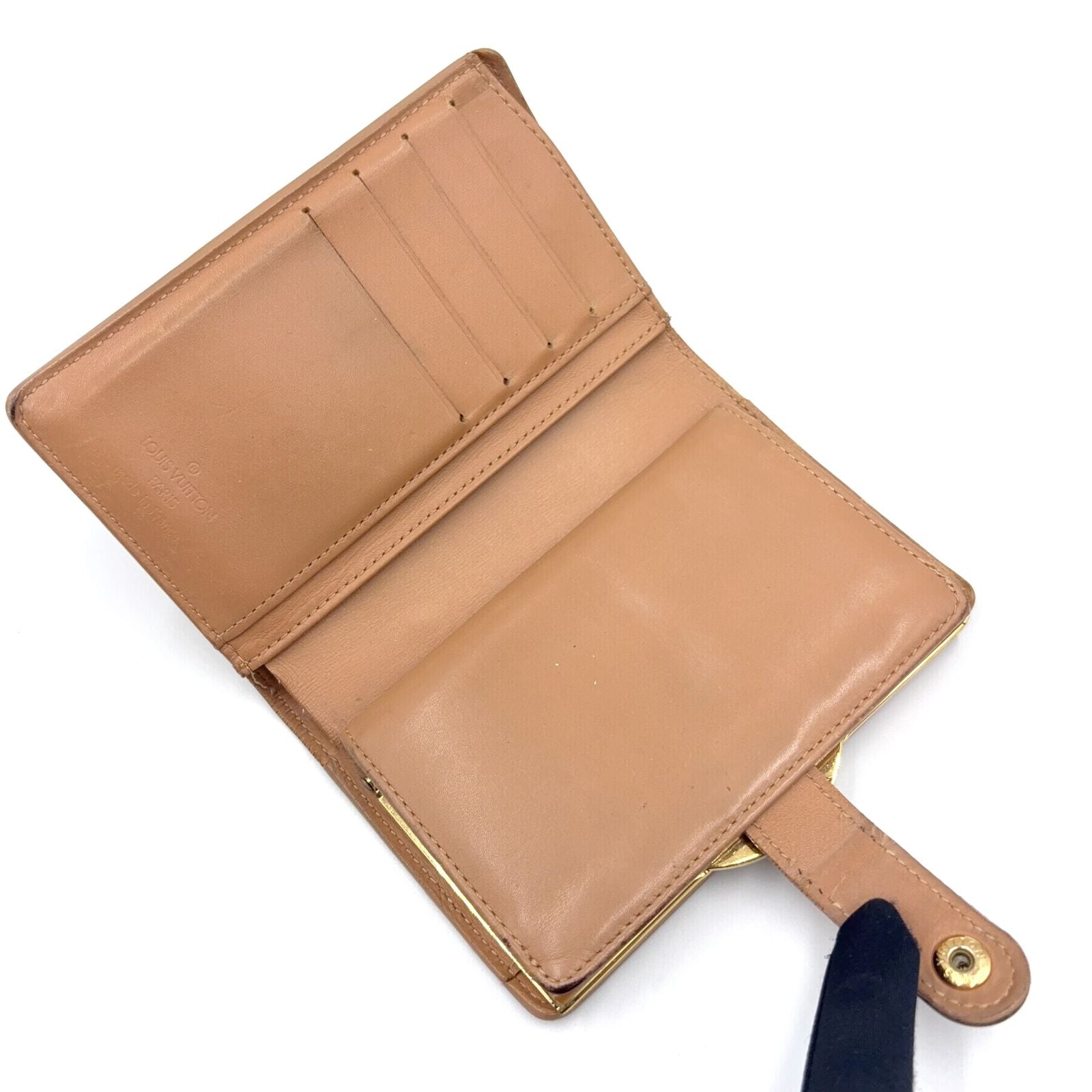 Louis Vuitton Porte-Monnaie Monogram Vernis Noisette Enamel Leather Yellow — view 3