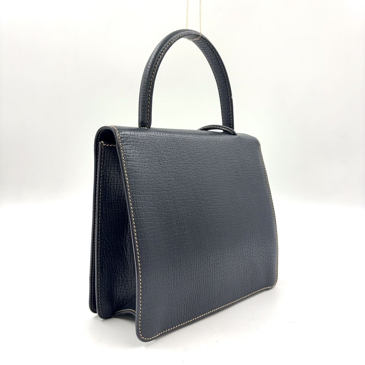 Loewe Barcelona Calfskin Darknavy Handbag Gold — view 2