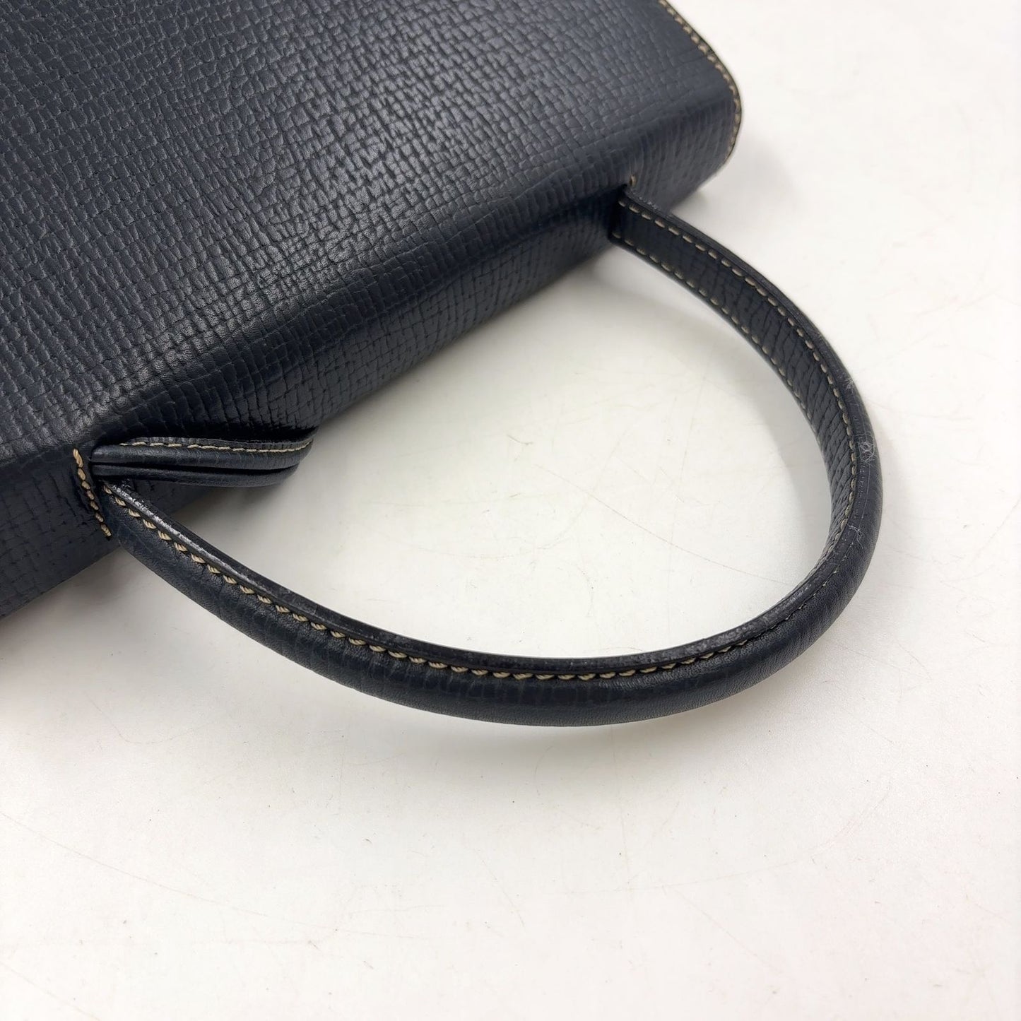 Loewe Barcelona Calfskin Darknavy Handbag Gold — view 5