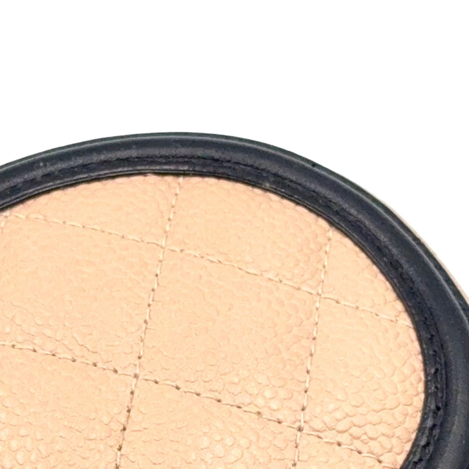Chanel CC Stand Caviar Leather Black Beige Coin Case Gold — view 9