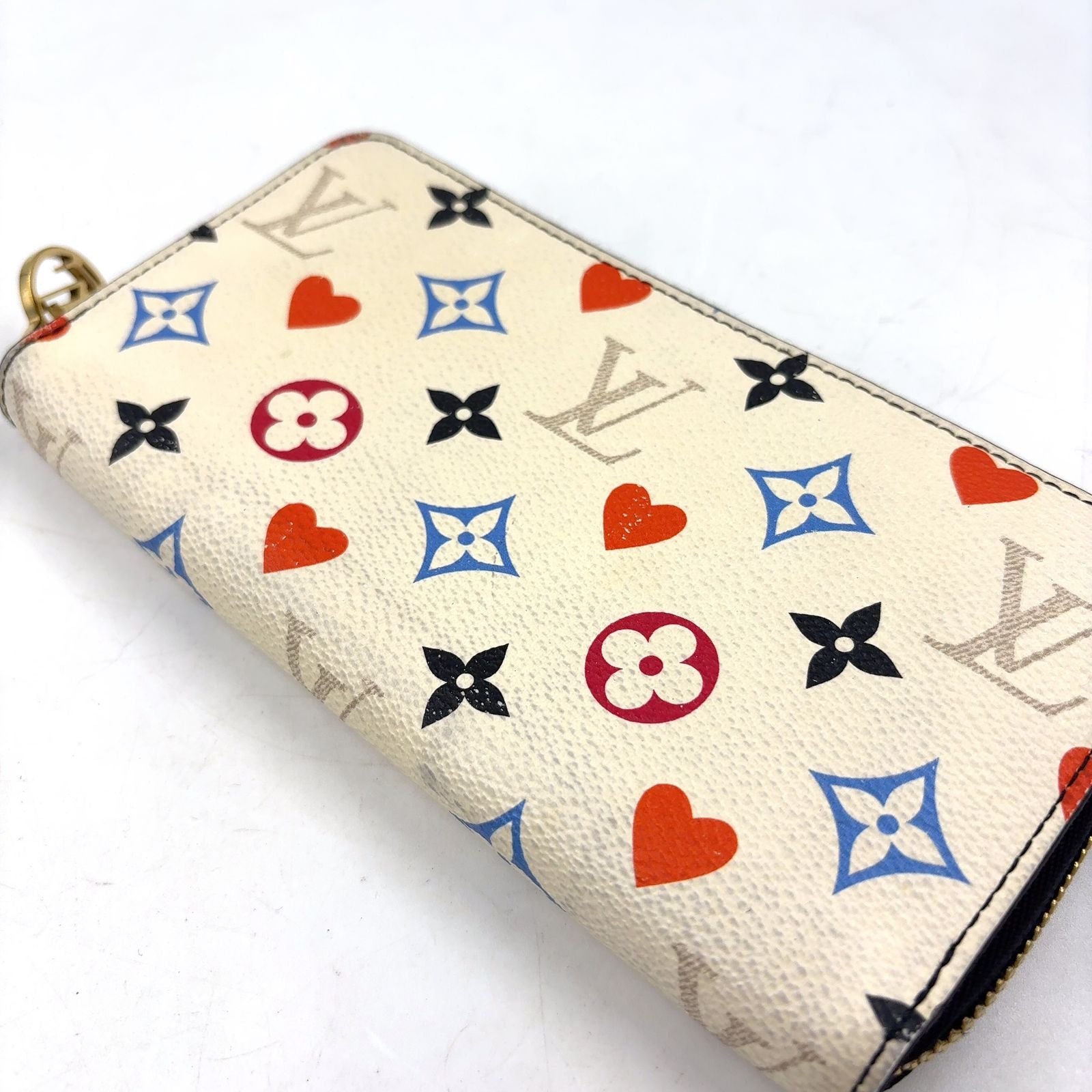 Louis Vuitton on Zippy Wallet Leather Black White Multicolor Gold — view 6