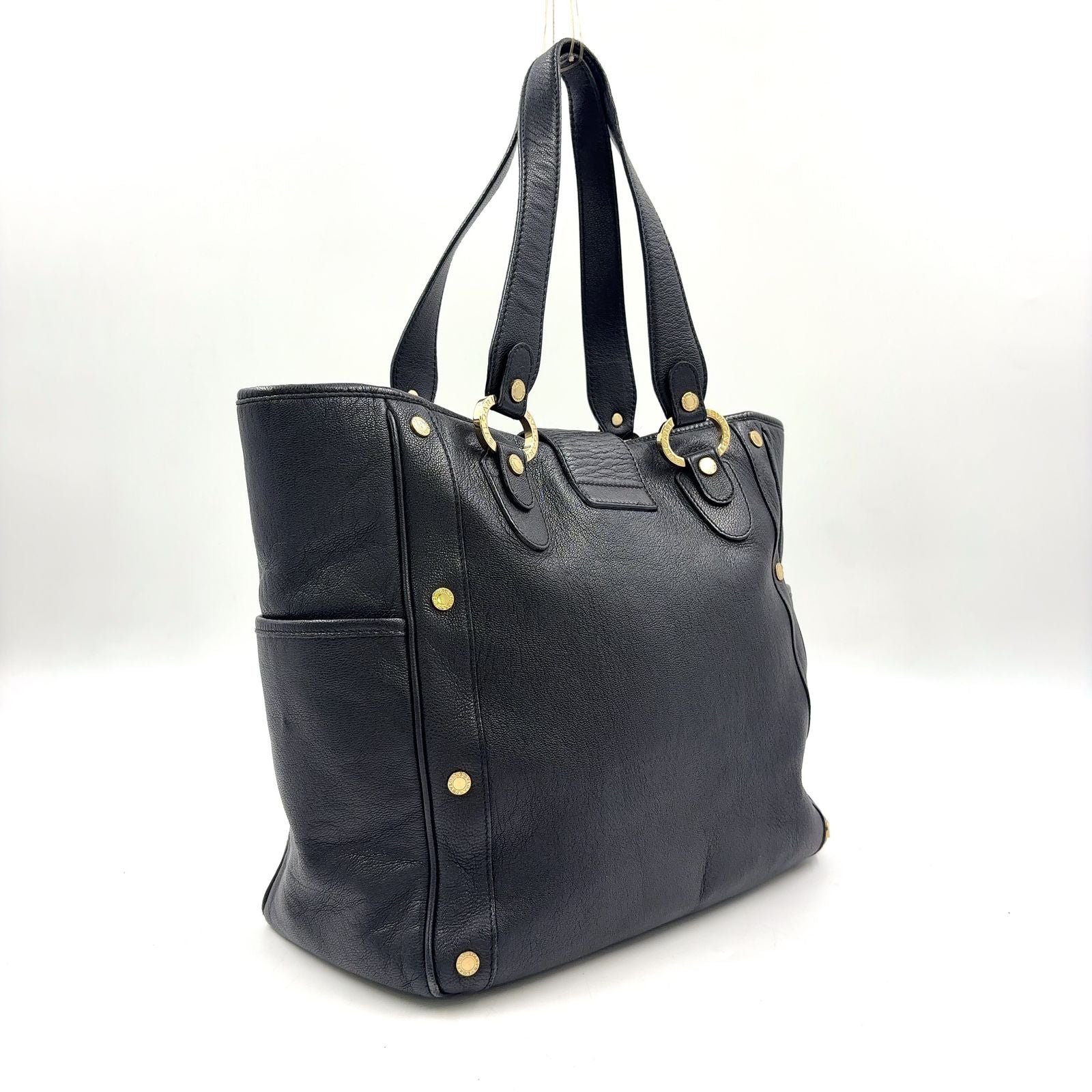 Bvlgari Leather Black Tote Gold — view 2