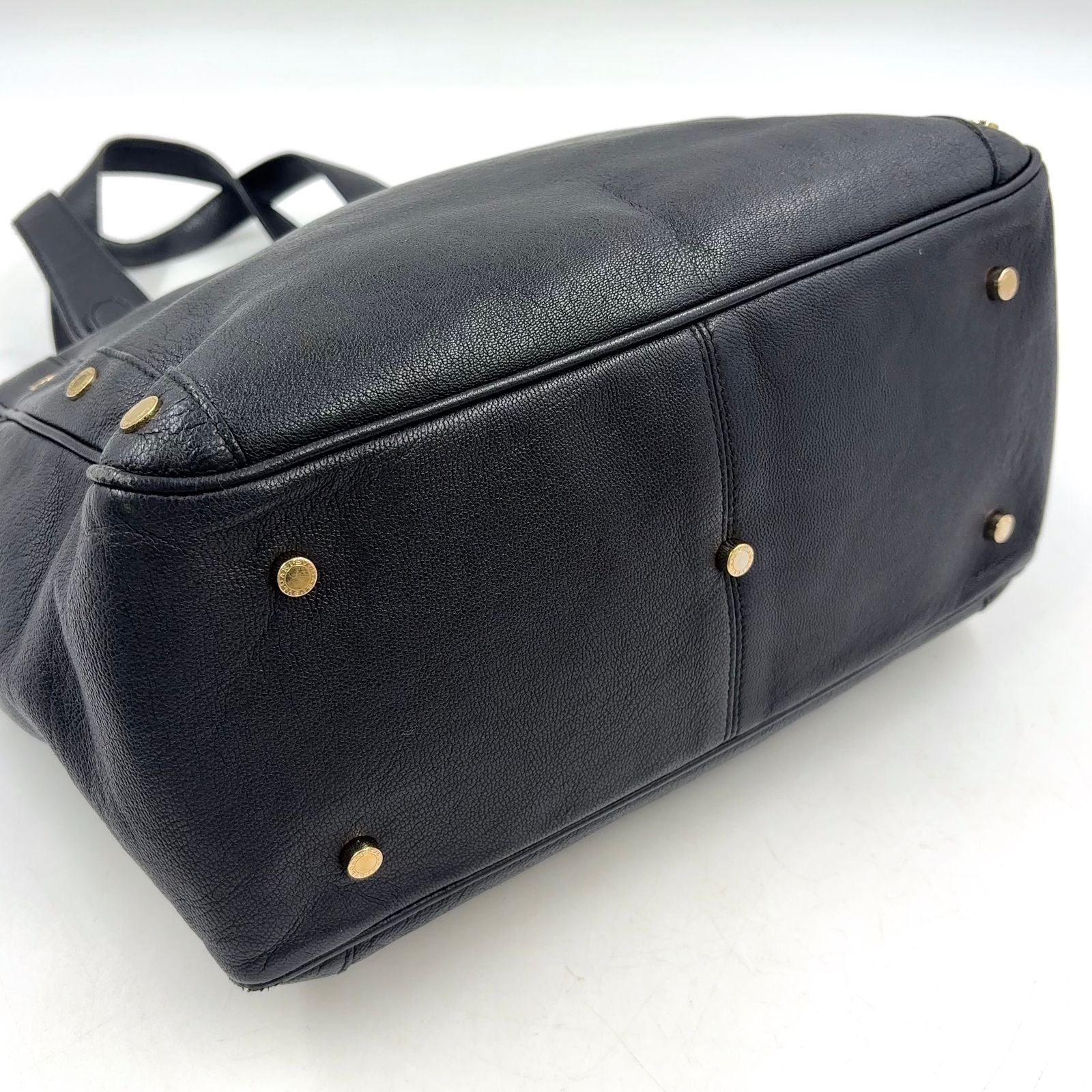 Bvlgari Leather Black Tote Gold — view 7