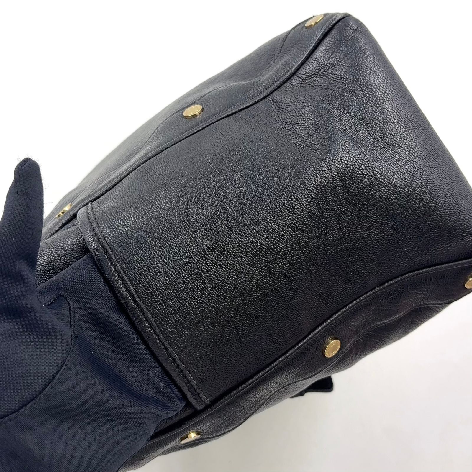 Bvlgari Leather Black Tote Gold — view 8