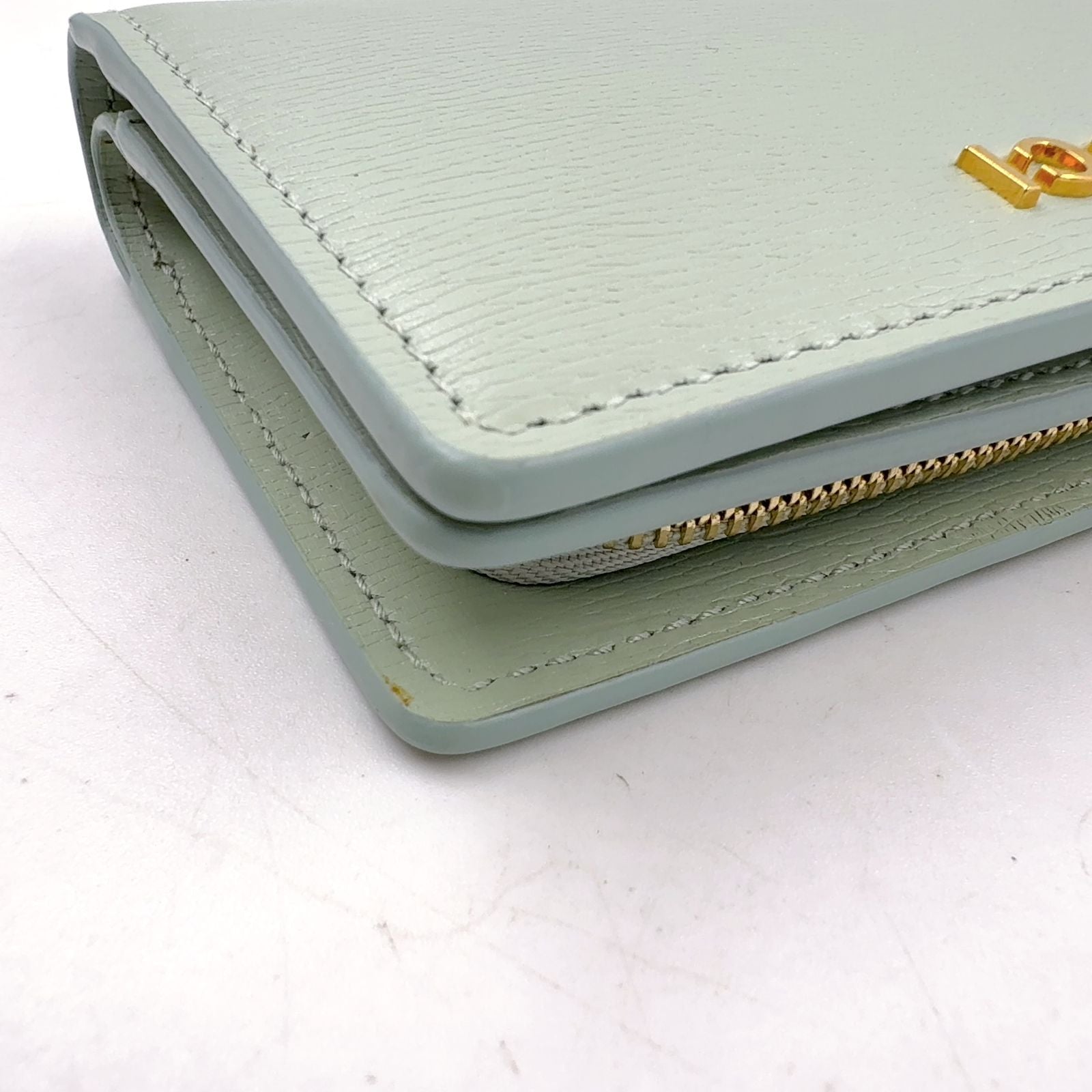 Gucci Leather Lightgreen Bi Foldwallet Gold Wallet — view 7