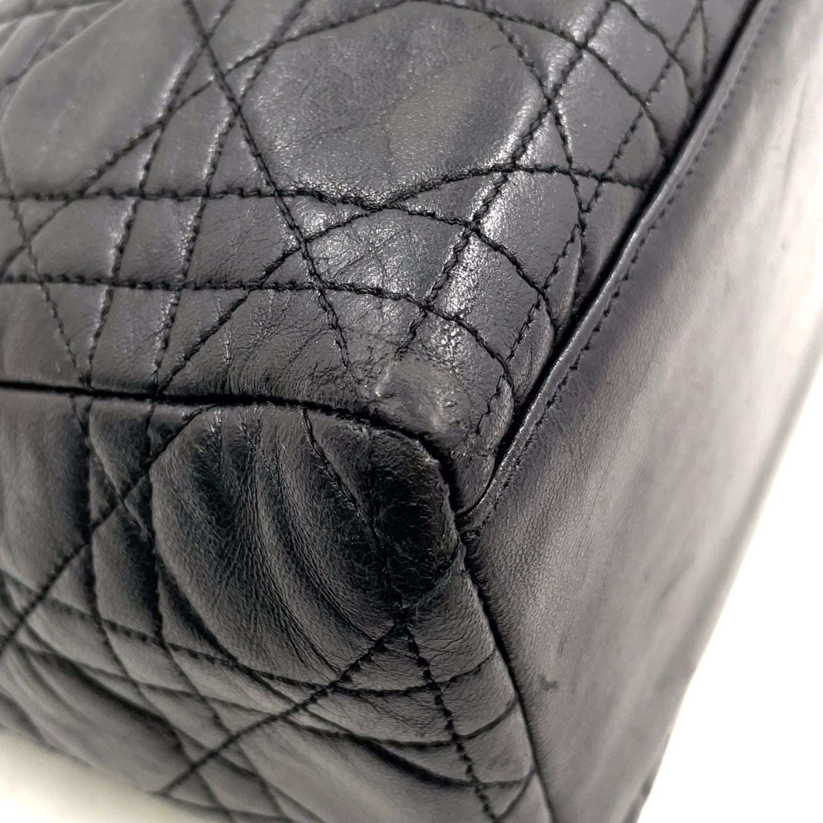 Dior Lady Lambskin Black Handbag Gold — view 7