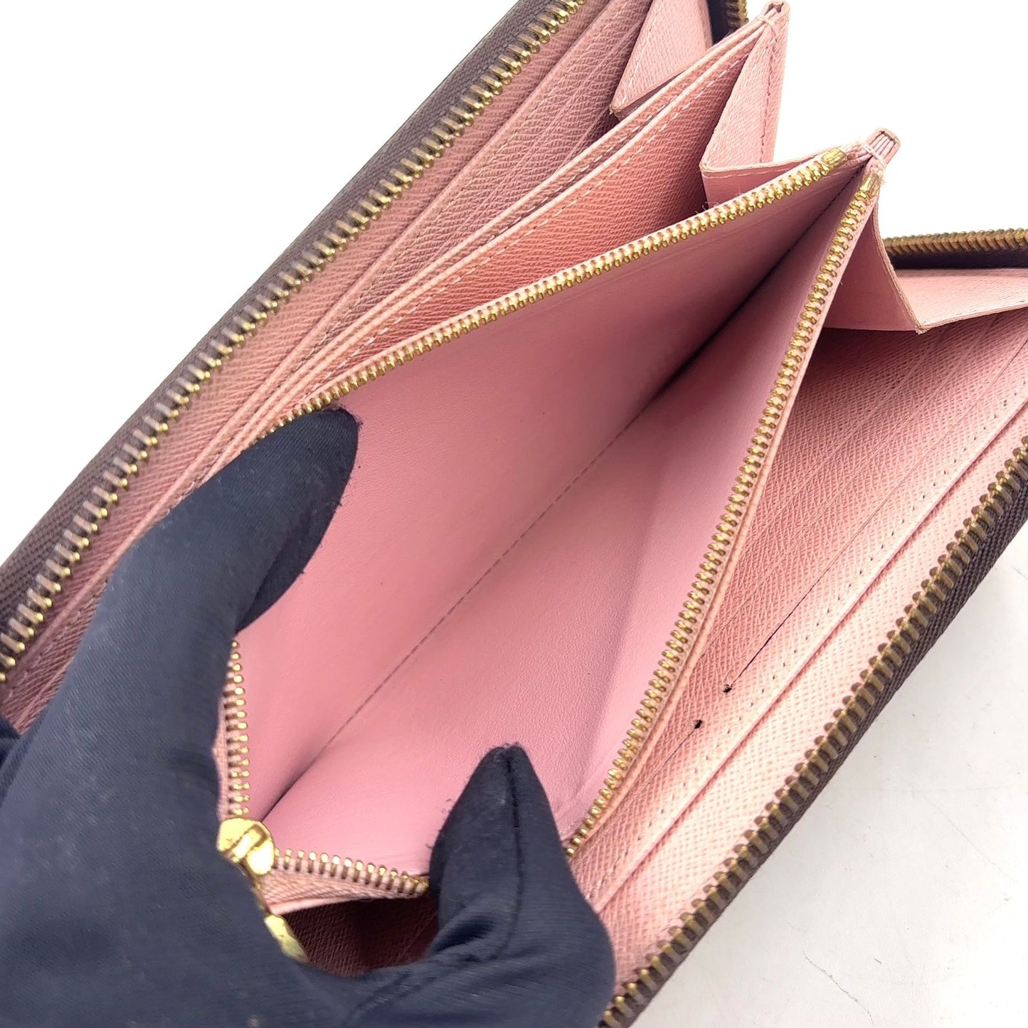 Louis Vuitton Zippy Wallet Monogram Rose Ballerine Leather Brown Light Pink — view 9