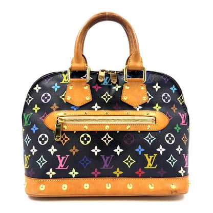 Louis Vuitton Alma PM Monogram Multicolor Noir Leather Black Light Brown