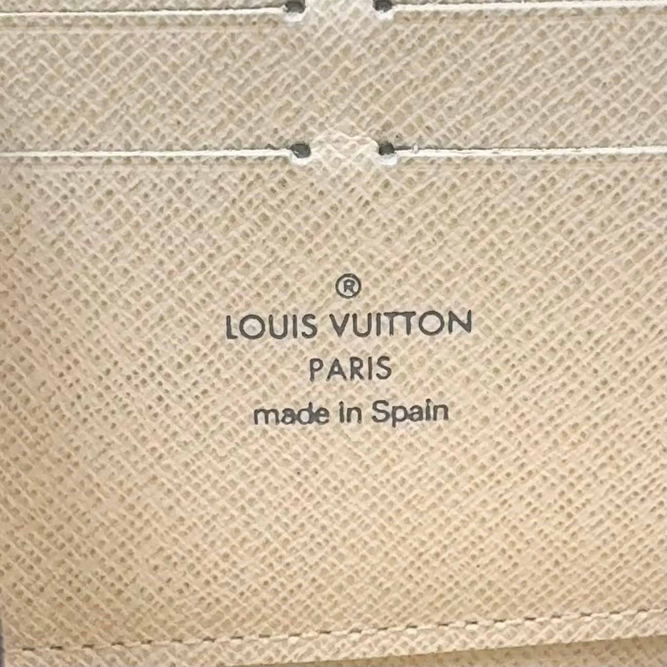 Louis Vuitton Zippy Wallet Damier Azur Leather White Round Gold — view 4