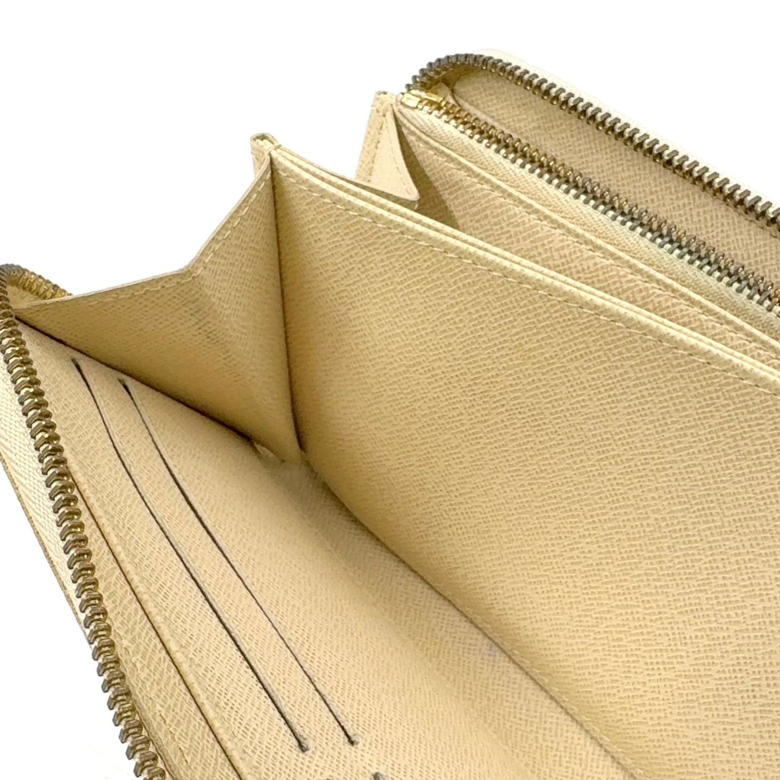 Louis Vuitton Zippy Wallet Damier Azur Leather White Round Gold — view 9