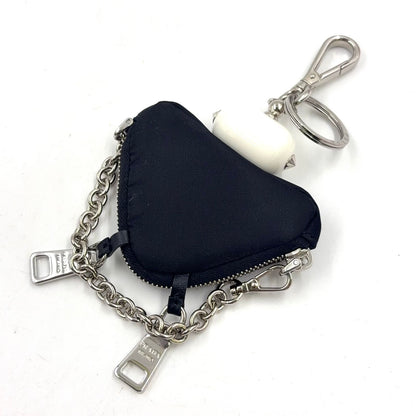 Prada Re-Nylon Charm Nylon Plastic Metal Silver Black White Coin Case — view 2