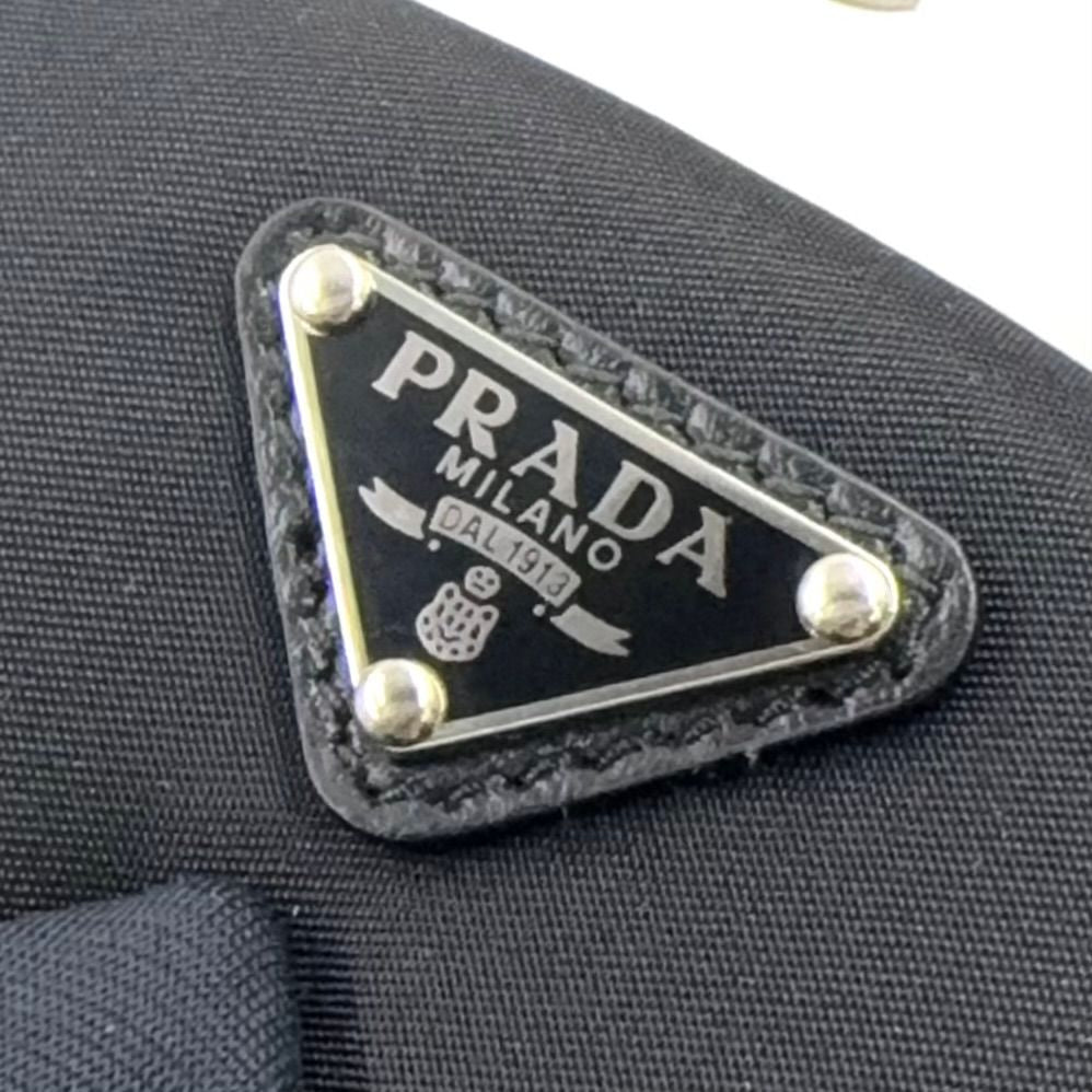 Prada Re-Nylon Charm Nylon Plastic Metal Silver Black White Coin Case — view 4