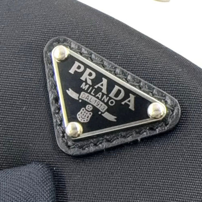 Prada Re-Nylon Charm Nylon Plastic Metal Silver Black White Coin Case — view 4