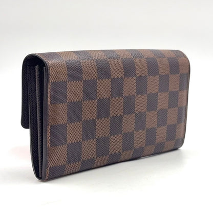 Louis Vuitton Portefeuille Sarah Damier Ebene Initialstamp Can Be Leather Brown — view 2
