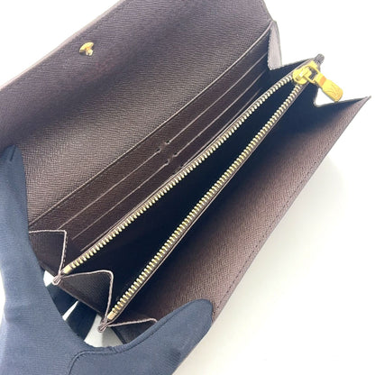 Louis Vuitton Portefeuille Sarah Damier Ebene Initialstamp Can Be Leather Brown — view 3