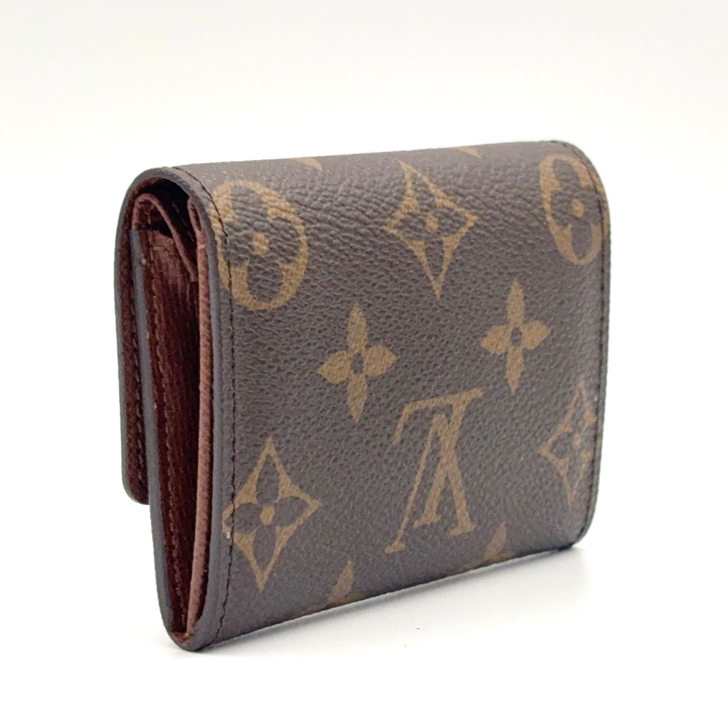 Louis Vuitton Porte-Monnaie Plastic Monogram Leather Brown Coin Case Gold — view 2