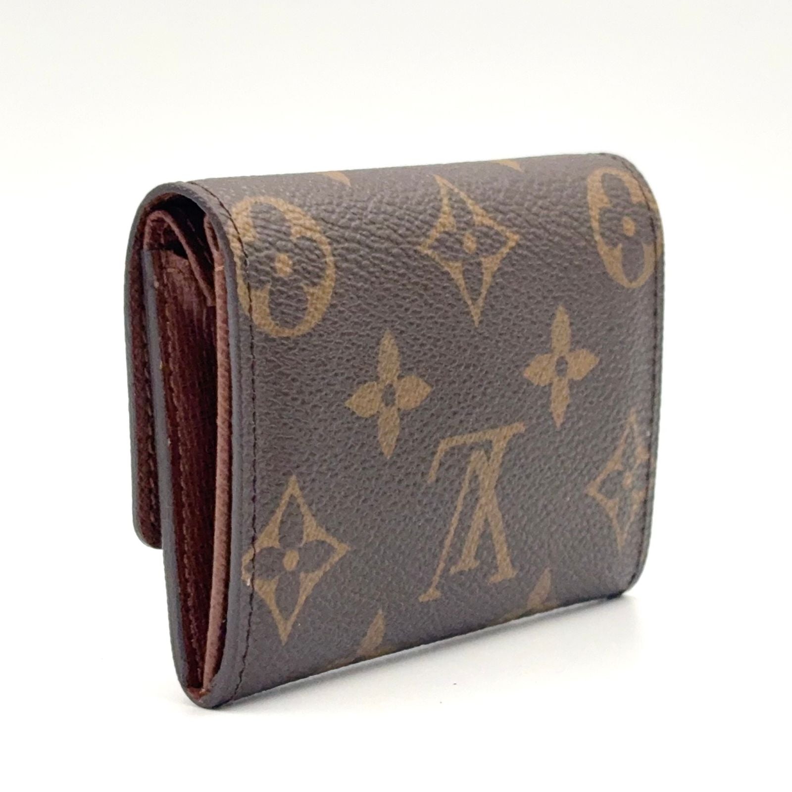 Louis Vuitton Porte-Monnaie Plastic Monogram Leather Brown Coin Case Gold — view 2