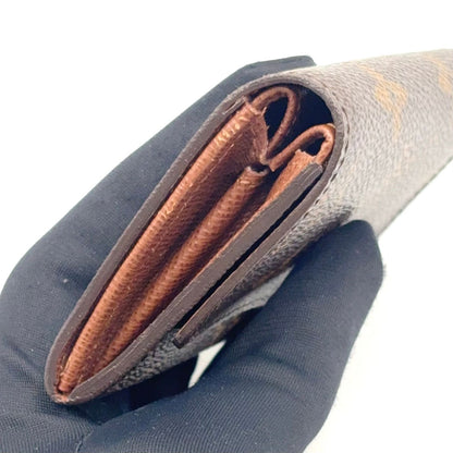 Louis Vuitton Porte-Monnaie Plastic Monogram Leather Brown Coin Case Gold — view 8