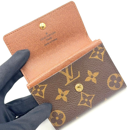 Louis Vuitton Porte-Monnaie Plastic Monogram Leather Brown Coin Case Gold — view 9