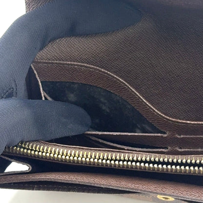 Louis Vuitton Portefeuille Sarah Damier Ebene Initialstamp Can Be Leather Brown — view 9