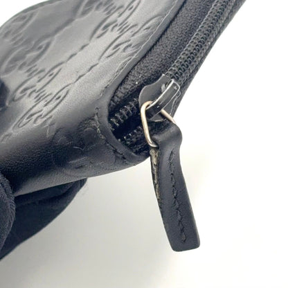 Gucci GG Coin Case Leather Black Wallet Silver — view 7