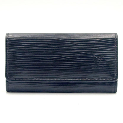 Louis Vuitton Multicles 4 Epi Noir Leather Black Key Case Silver Key Holder