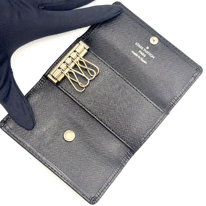 Louis Vuitton Multicles 4 Epi Noir Leather Black Key Case Silver Key Holder — view 3