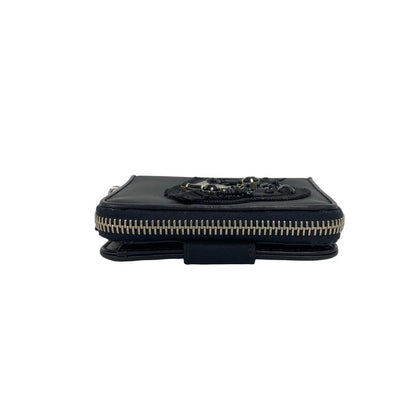 Prada Triangular Logo Nylon Bifold Wallet Mini Card Case Black — view 3