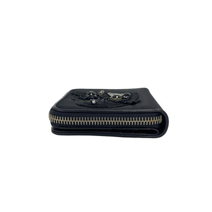 Prada Triangular Logo Nylon Bifold Wallet Mini Card Case Black — view 4