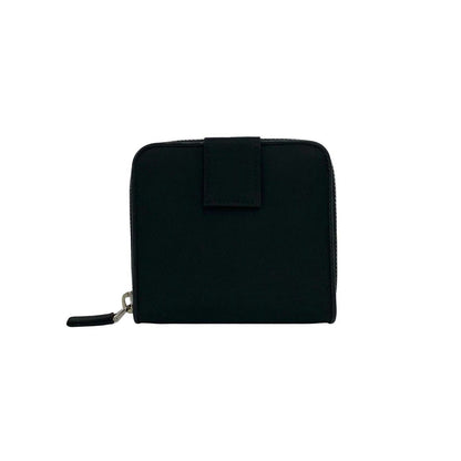 Prada Triangular Logo Nylon Bifold Wallet Mini Card Case Black — view 2