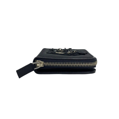 Prada Triangular Logo Nylon Bifold Wallet Mini Card Case Black — view 5