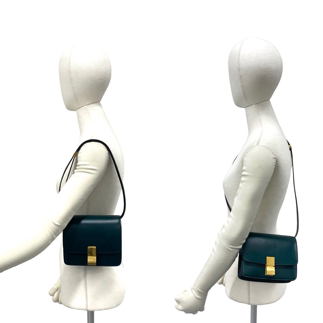 Celine Classic Box Small Leather Mini Shoulder Bag Crossbody Green — view 2