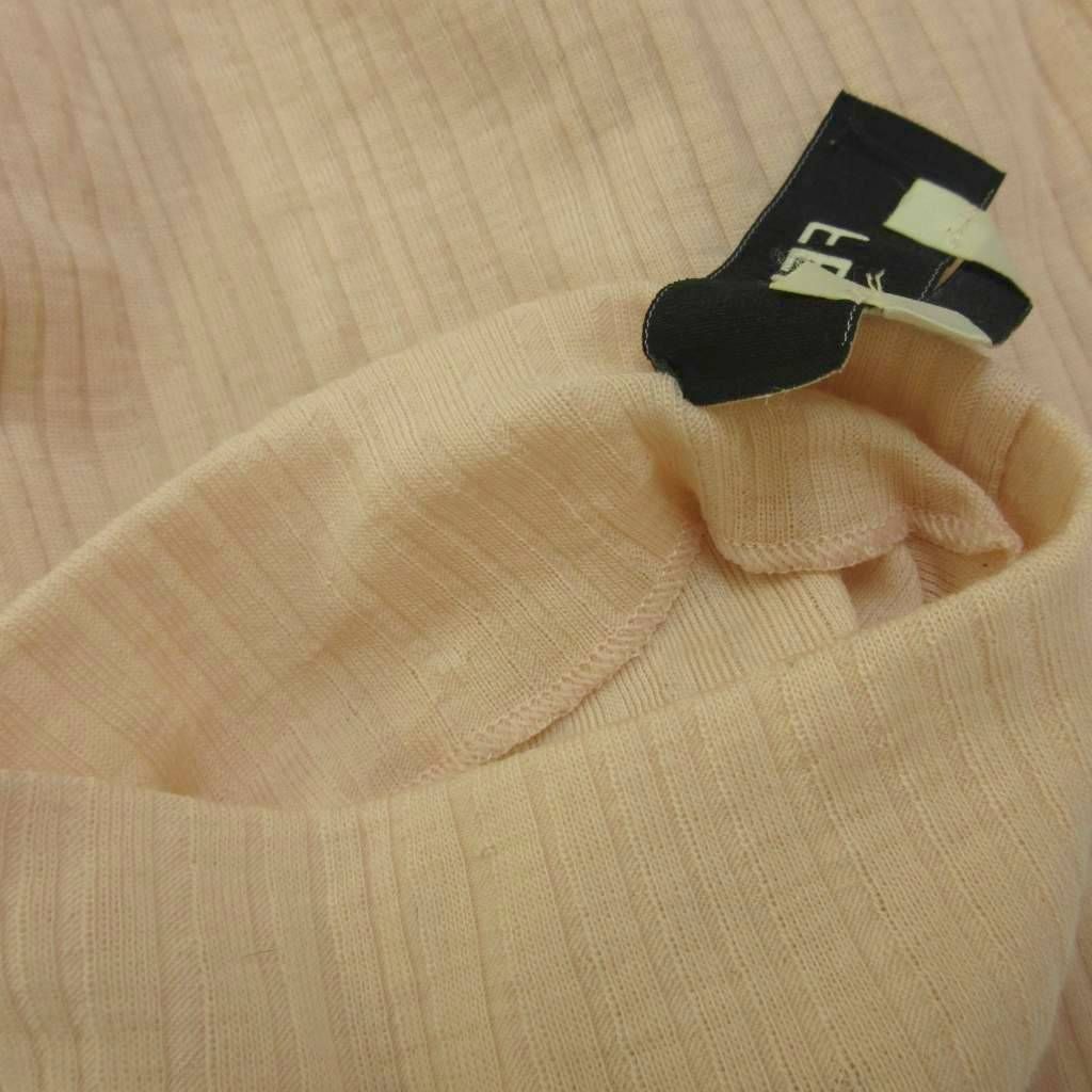 Fendi Ruffled Top Knit Tank Top Wool 38 Pink Ribbed High Neck Ruffle Hem PP — view 5