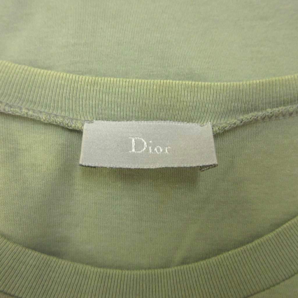 Dior Homme T-Shirt XS Khaki Green Logo Print Short Sleeve Round Neck Top PP — view 5
